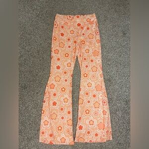 SHEIN orange hippie flare pants.